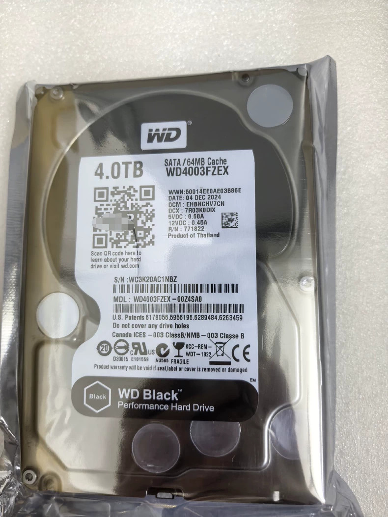 Western Digital WD4003FZEX 4TB 3.5" SATA Internal HDD 7200RPM Hard Drive