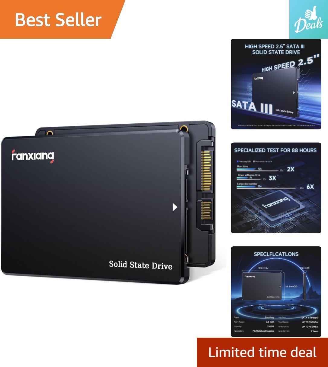 Upgrade Your PC with 256GB SATA 2.5'' SSD – 560 MB/s Read Speed, Shockproof