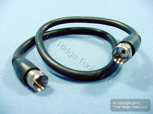 Leviton Black 18" Coaxial Video Cable RG59 75 Ohm C5851-1E