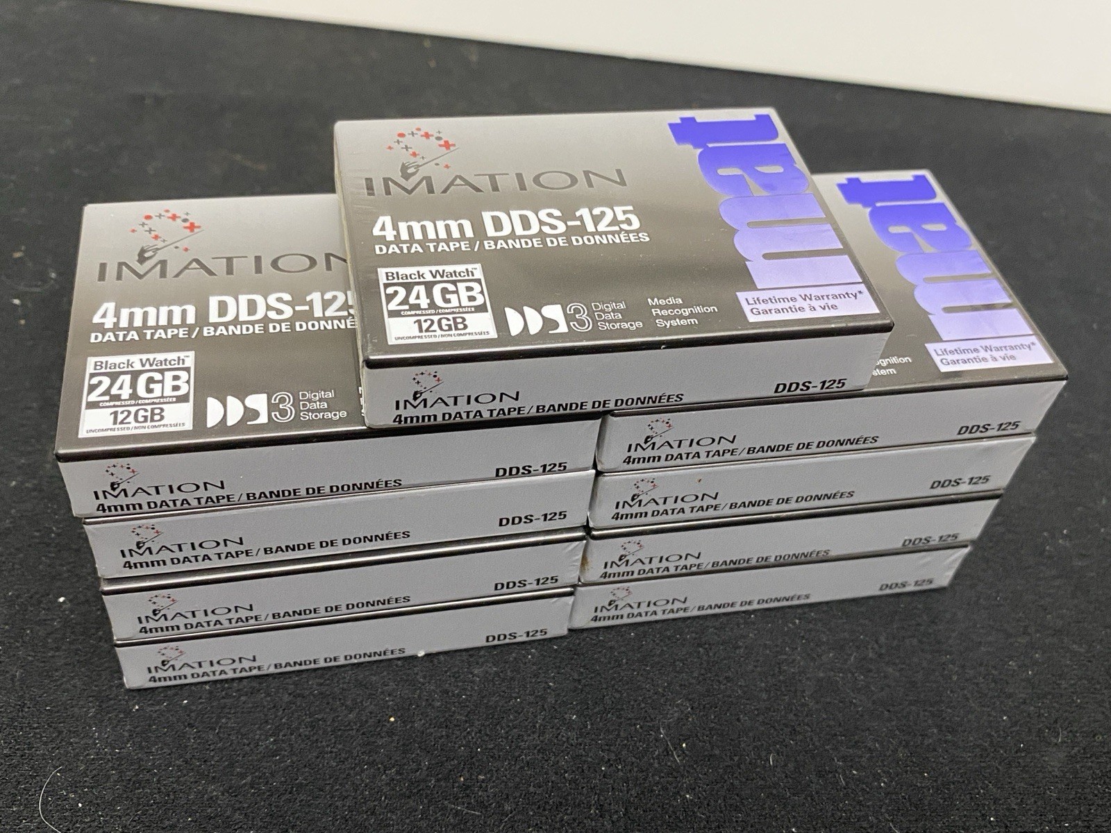 9 NEW IMATION 4MM DDS-125 24GB/12GB DATA TAPES CARTRIDGES