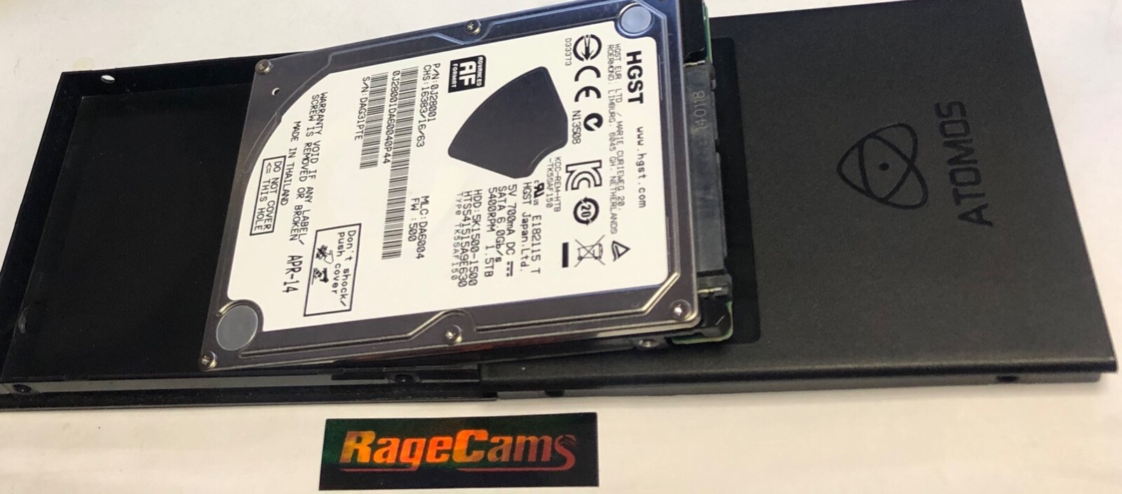 1.5tb hgst HDD Hard Drive w/caddy For Atomos Samurai Ninja Shogun SDI Recorder