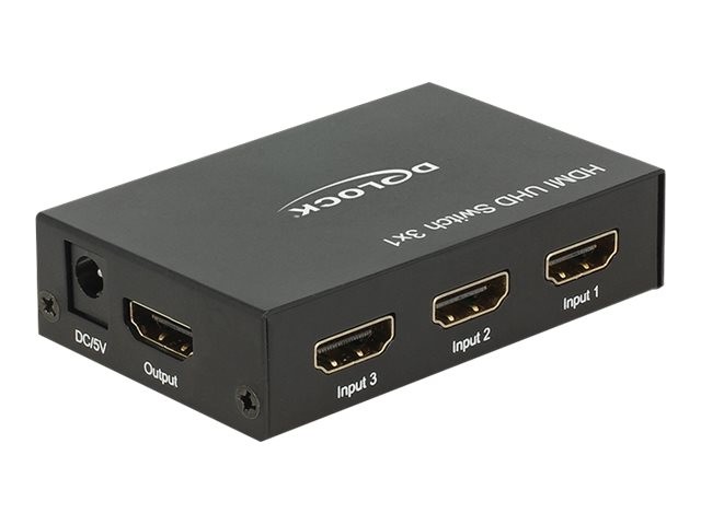 Delock HDMI UHD Switch 3 x in > 1 out 4K Video/Audio Switch 3Kvm 18683