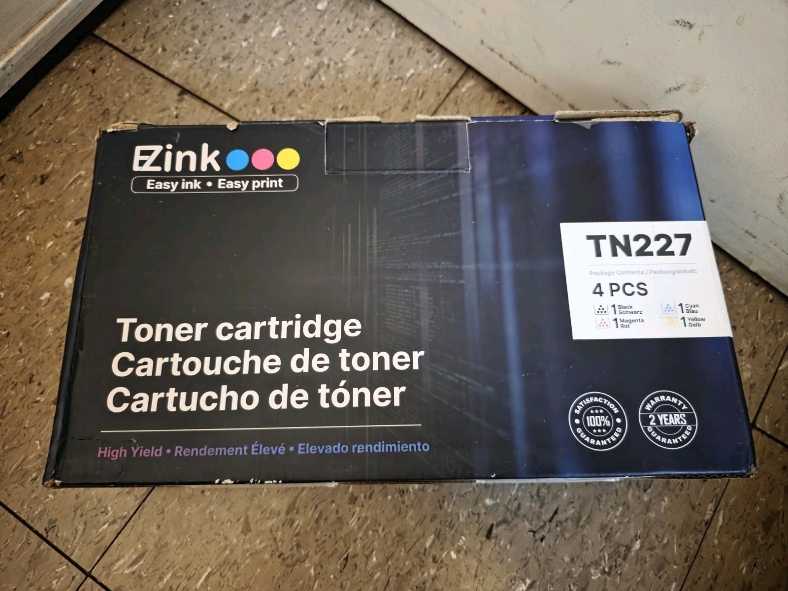 EZink TN227 Toner Cartridge 4-Pack – Black/Cyan/Magenta/Yellow – New in Open Box
