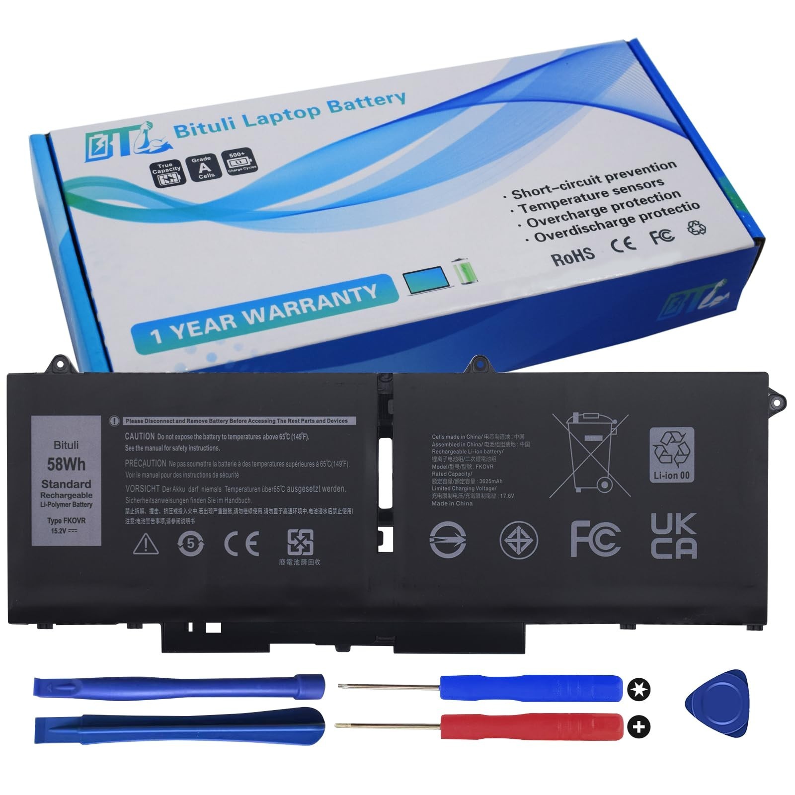 High-Capacity Laptop Battery Replacement for Dell Latitude 5330 7330 7430 7530 -
