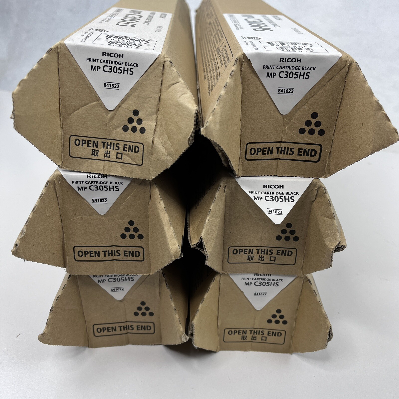 6x Genuine Ricoh MP C305HS Black Toner Cartridge Series Bundle