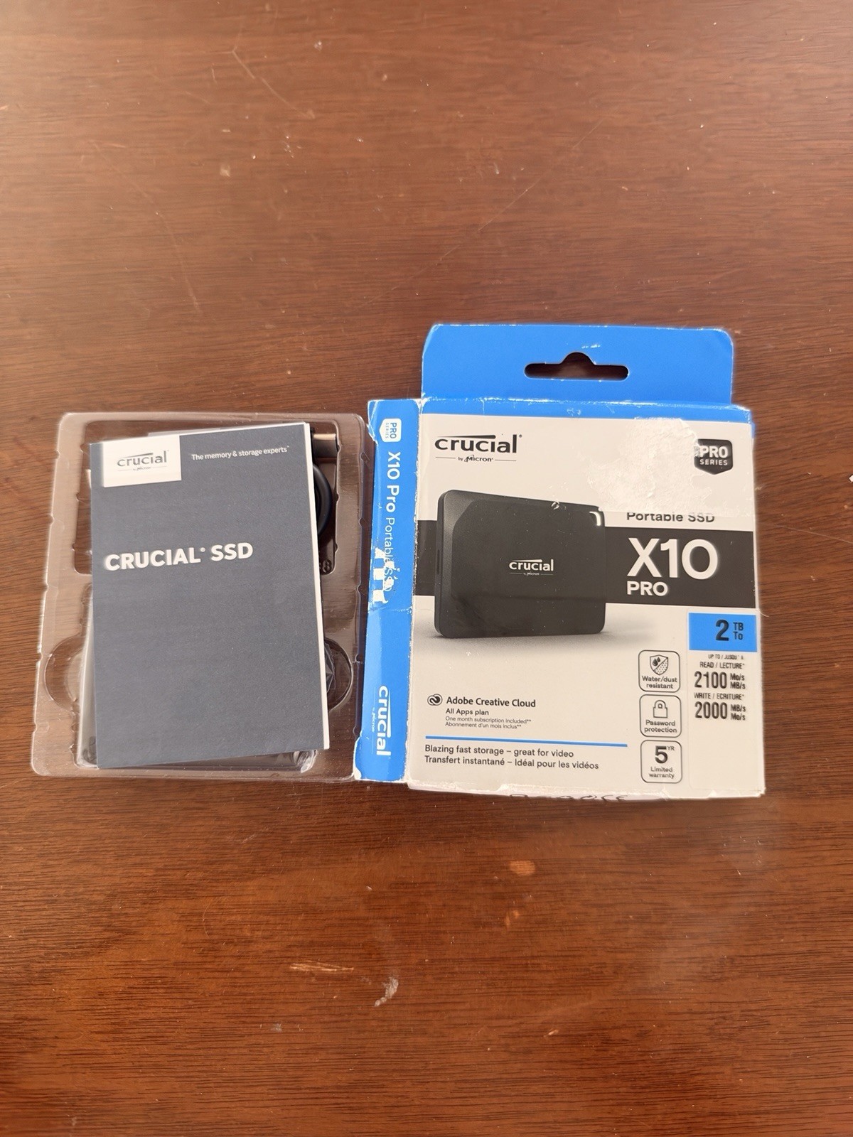 Crucial X10 Pro 2TB Portable External SSD USB-C 2100mbps Read 2000mbps Write