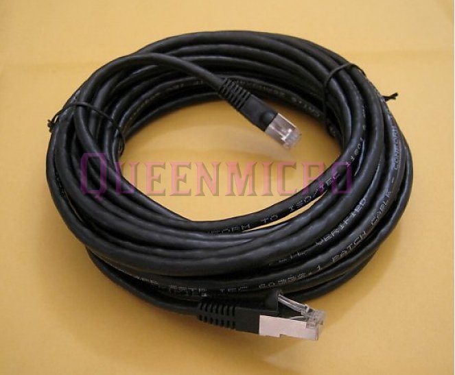 75Ft CAT6 CAT.6 SSTP Double Shielded Gigabit Ethernet LAN RJ45 Patch Cable Black