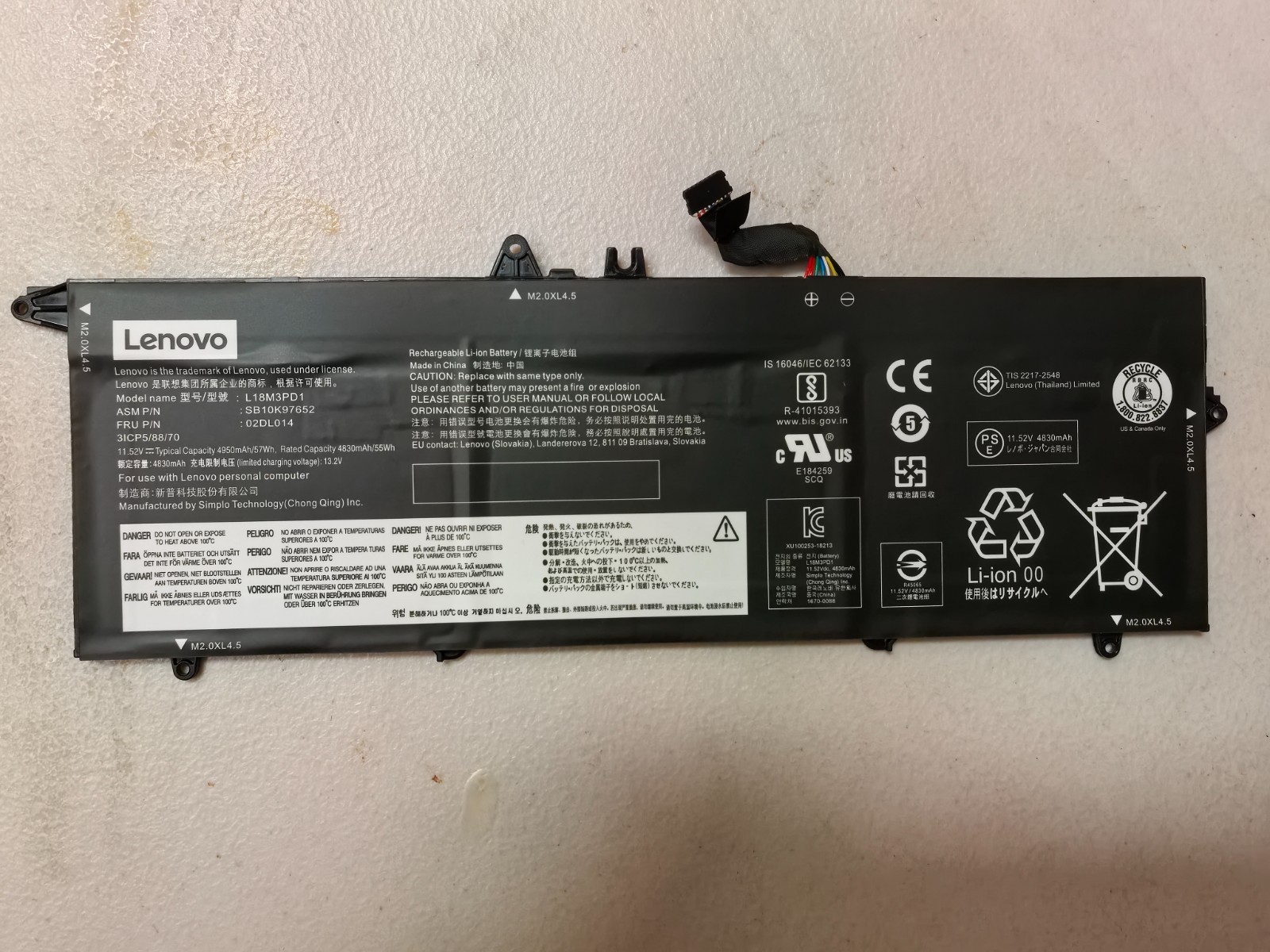 Genuine L18M3PD1 L18C3PD1 L18L3PD1 Battery Lenovo ThinkPad T490s T495s Series US