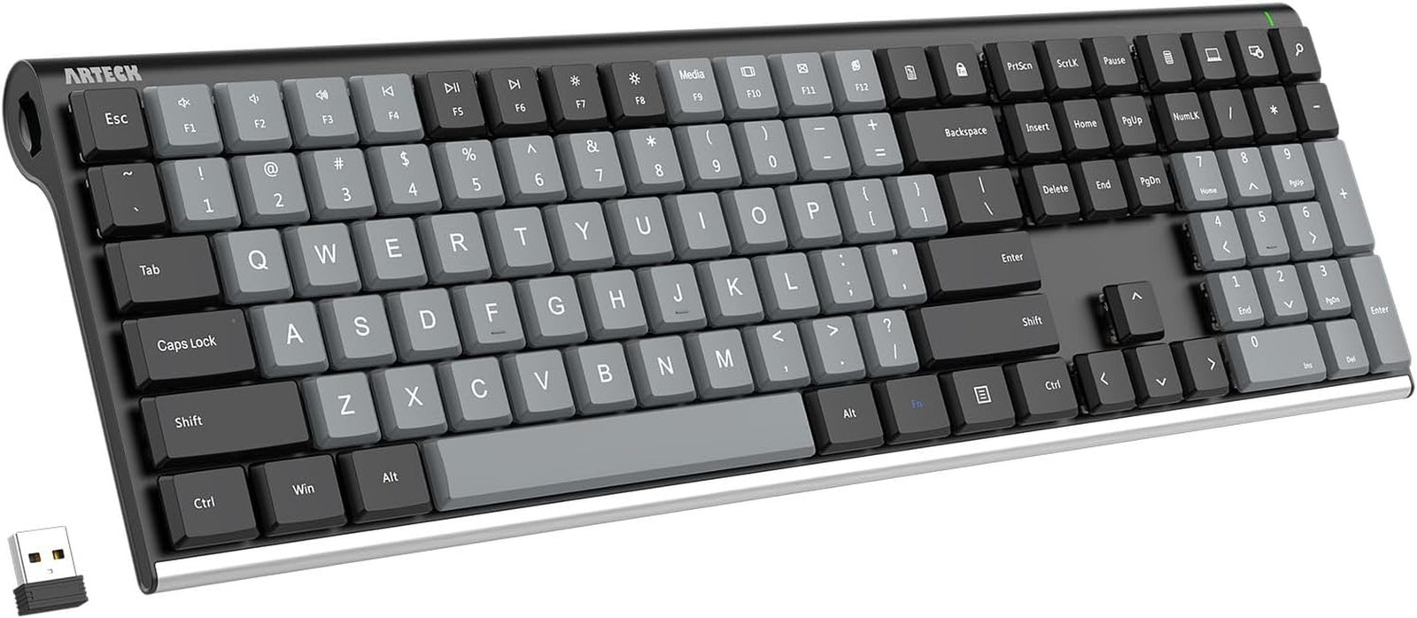 Mechanical 2.4G USB Wireless Performance Keyboard, Tacktile Quiet Brown Switches