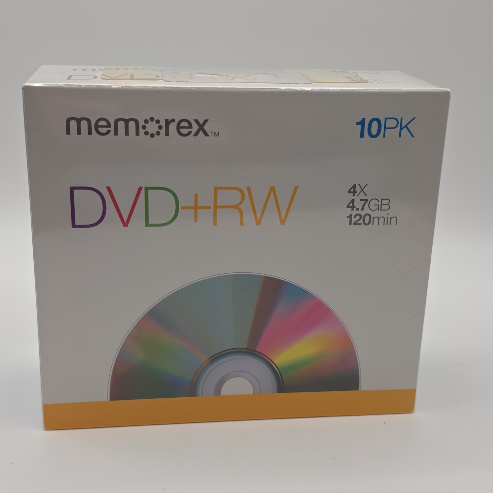 DVD+RW Writable DVDs 4.7GB 120Min Memorex 10 Pack Blank