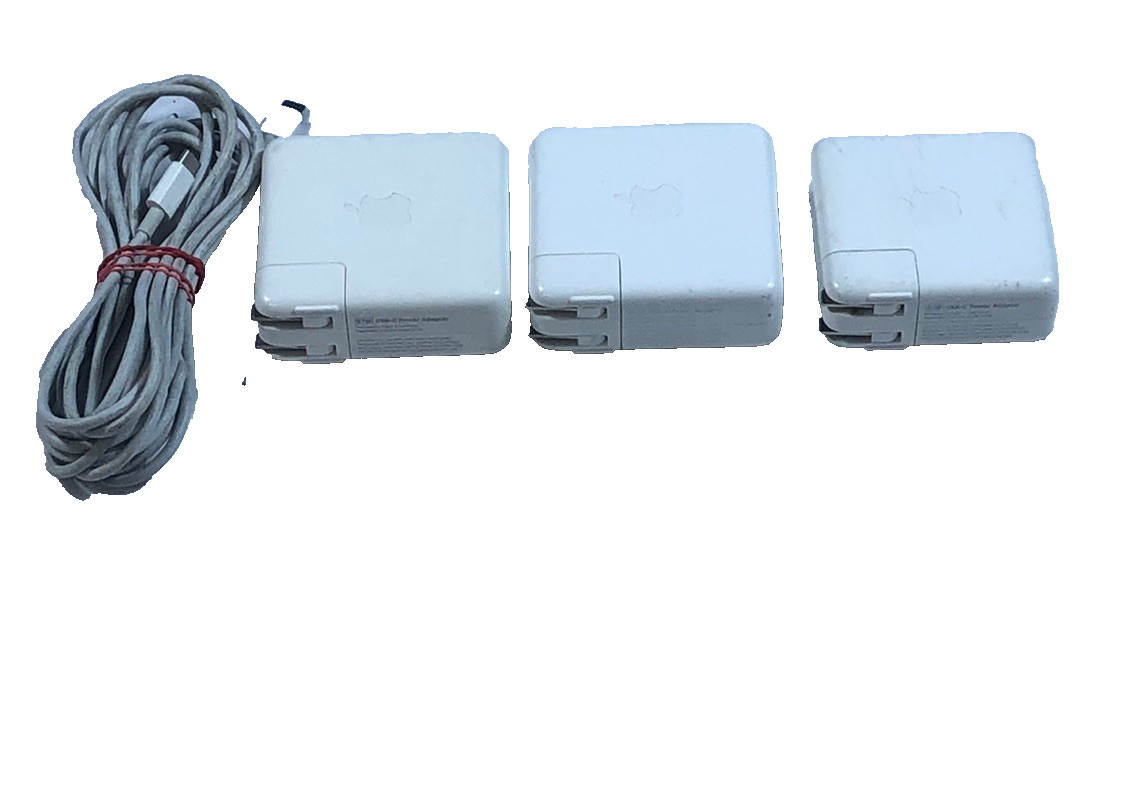 Lot of 3 Apple 96W, 87W, 61W USB-C Power Adapter for Apple Mac book