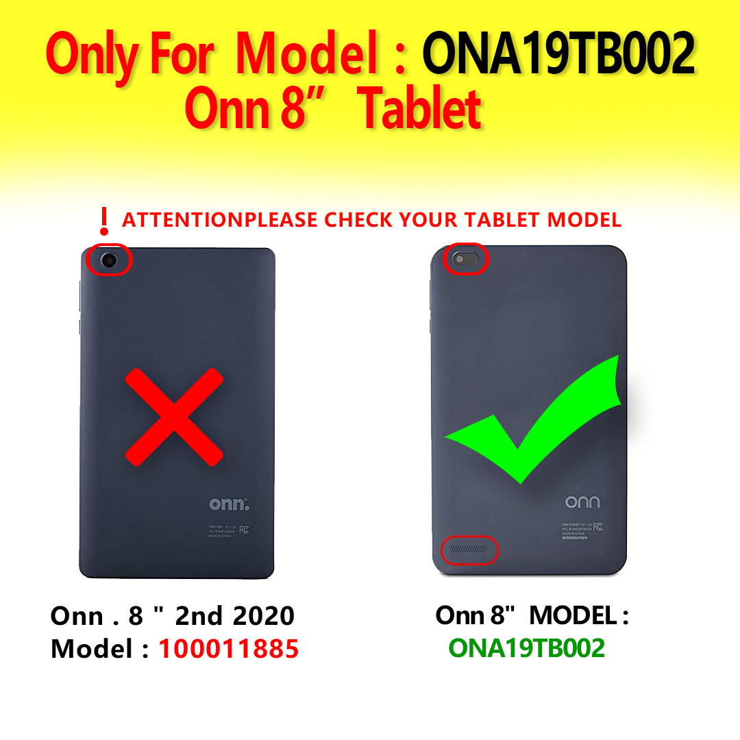 ONLY For Onn 8" Model:ONA19TB002 ShockProof Hybrid Case NOT Fit Other Onn8 Model