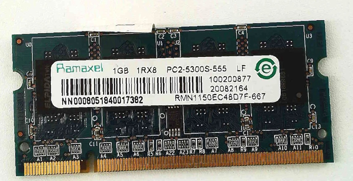 Ramaxel 🔧 1GB DDR2-667 PC2-5300S SO-DIMM Laptop RAM 🟥 ☆