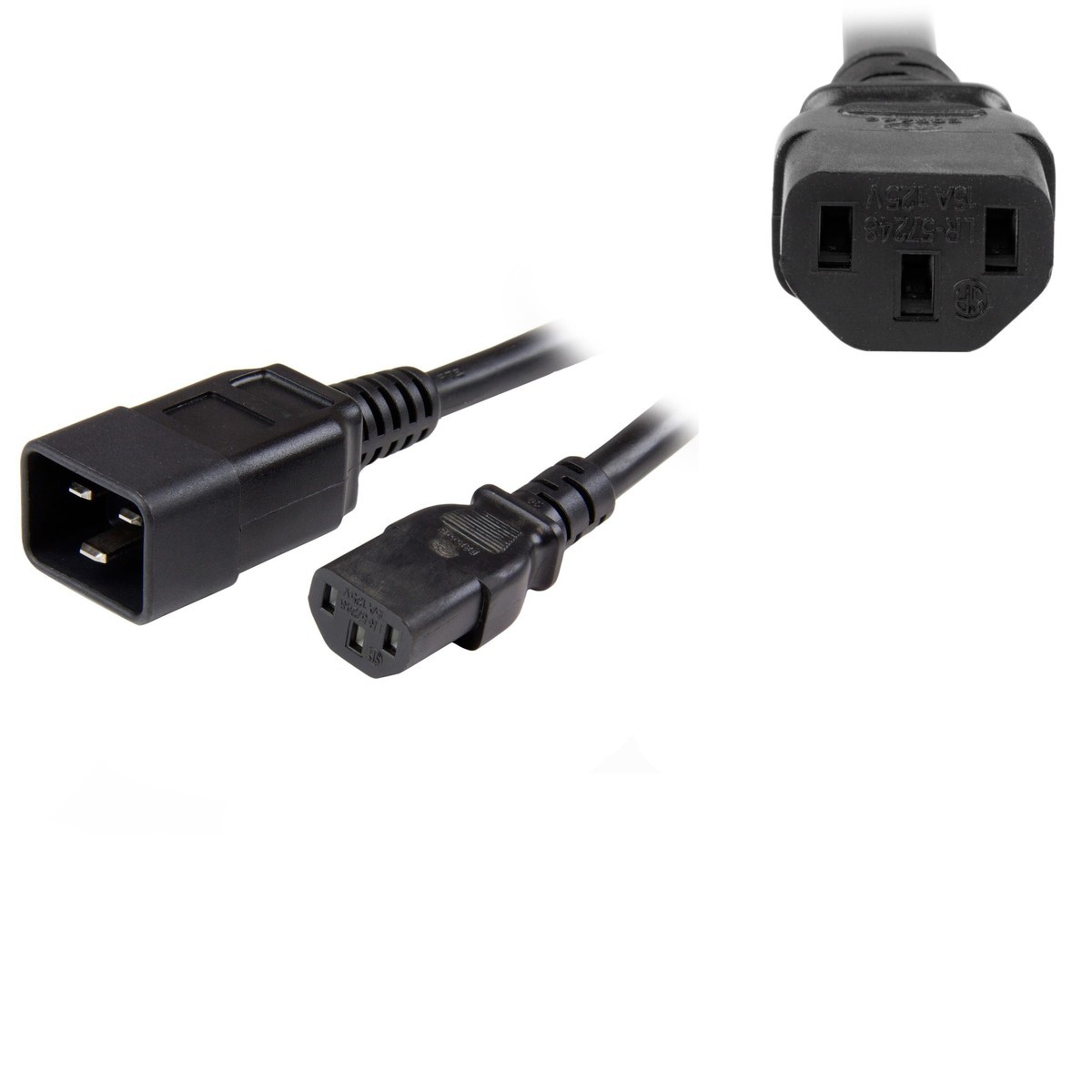 StarTech 6ft C13 to C20 Power Cord 15A 125V Black PXTC13C20146