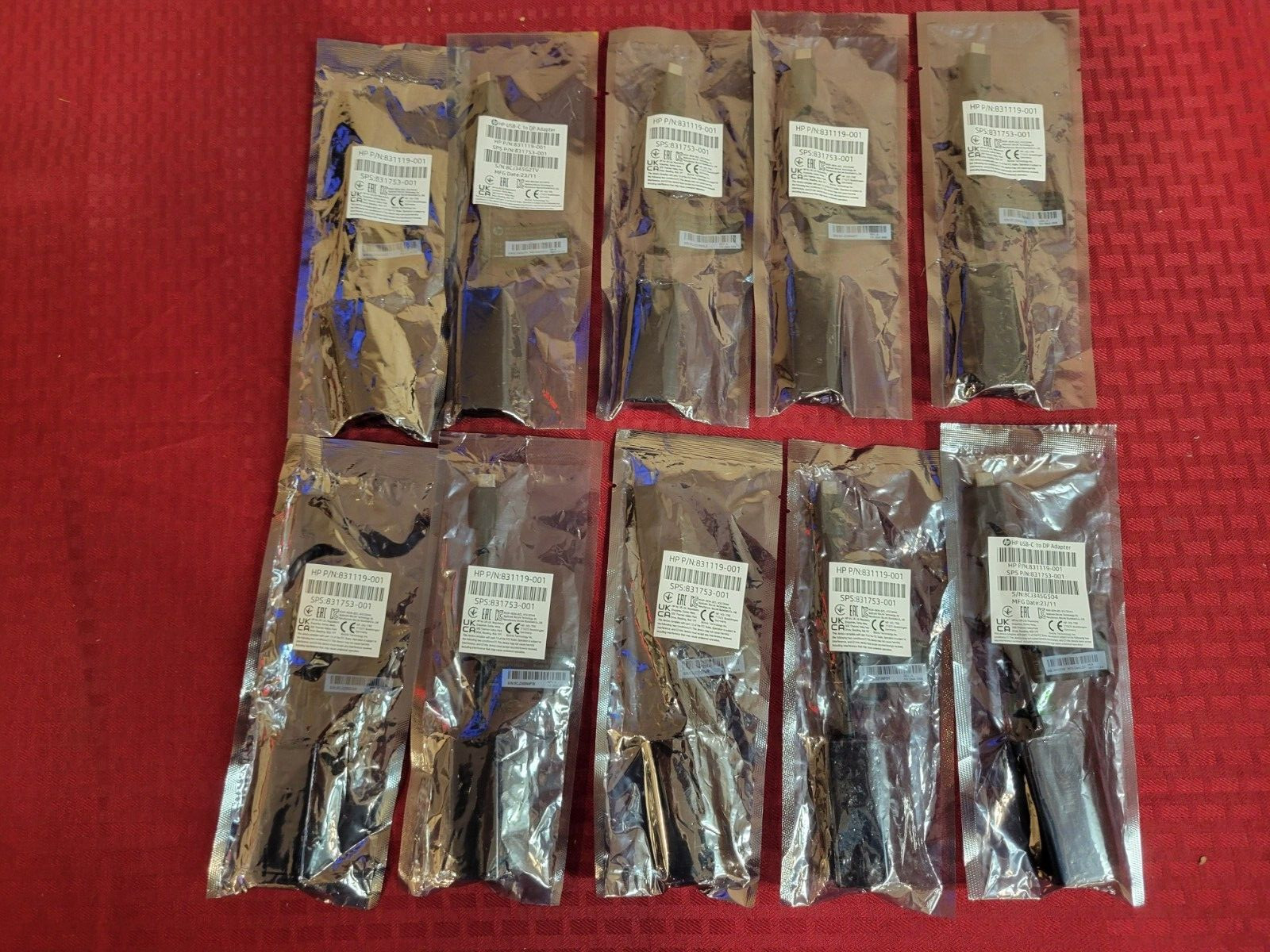 NEW SEALED  LOT OF 10 HP USB-C To Display Port Adapter 831119-001  831753-001