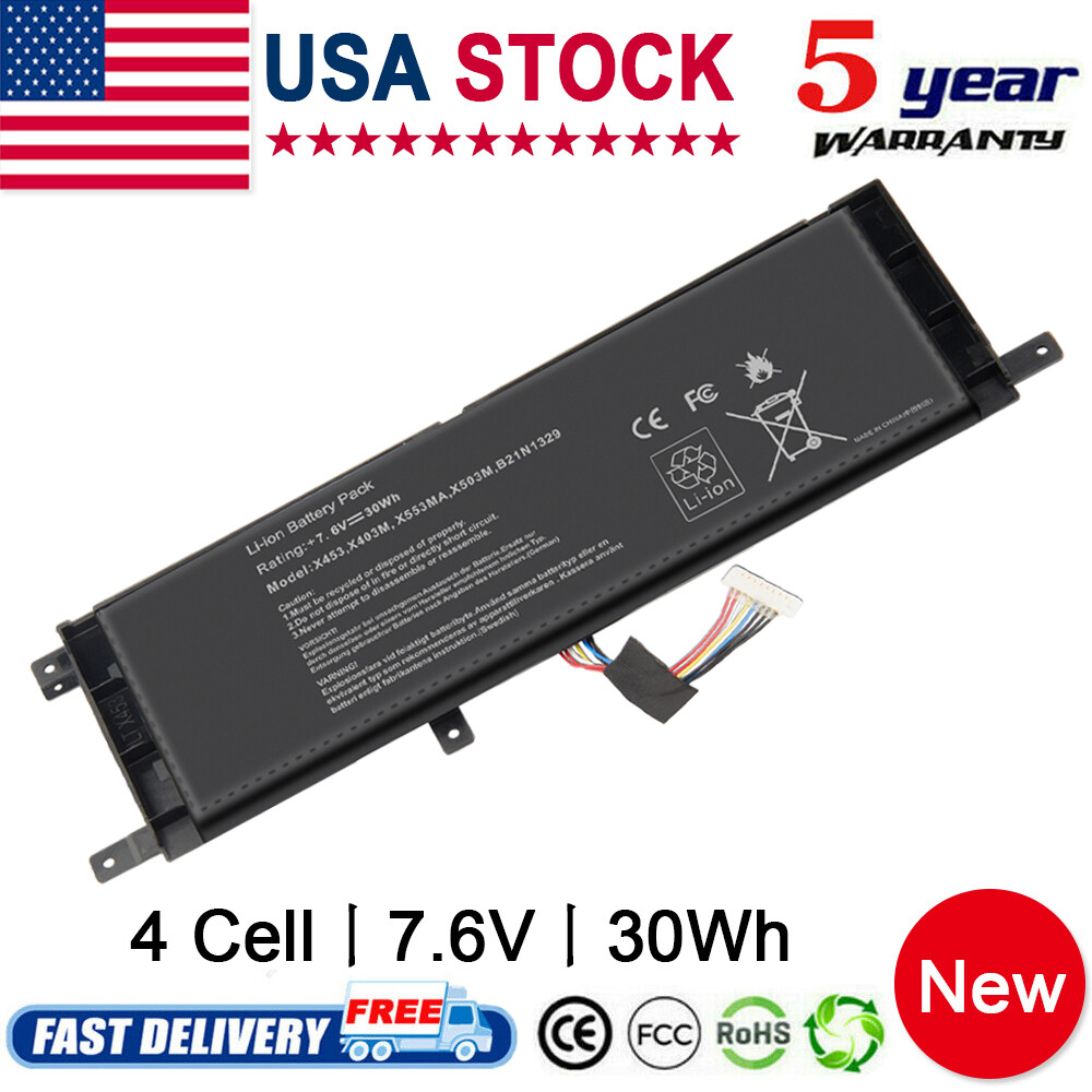 For Asus Battery B21N1329 BAT-ASX453 7.6V 30Wh Laptop X553M X553MA X453 X453MA