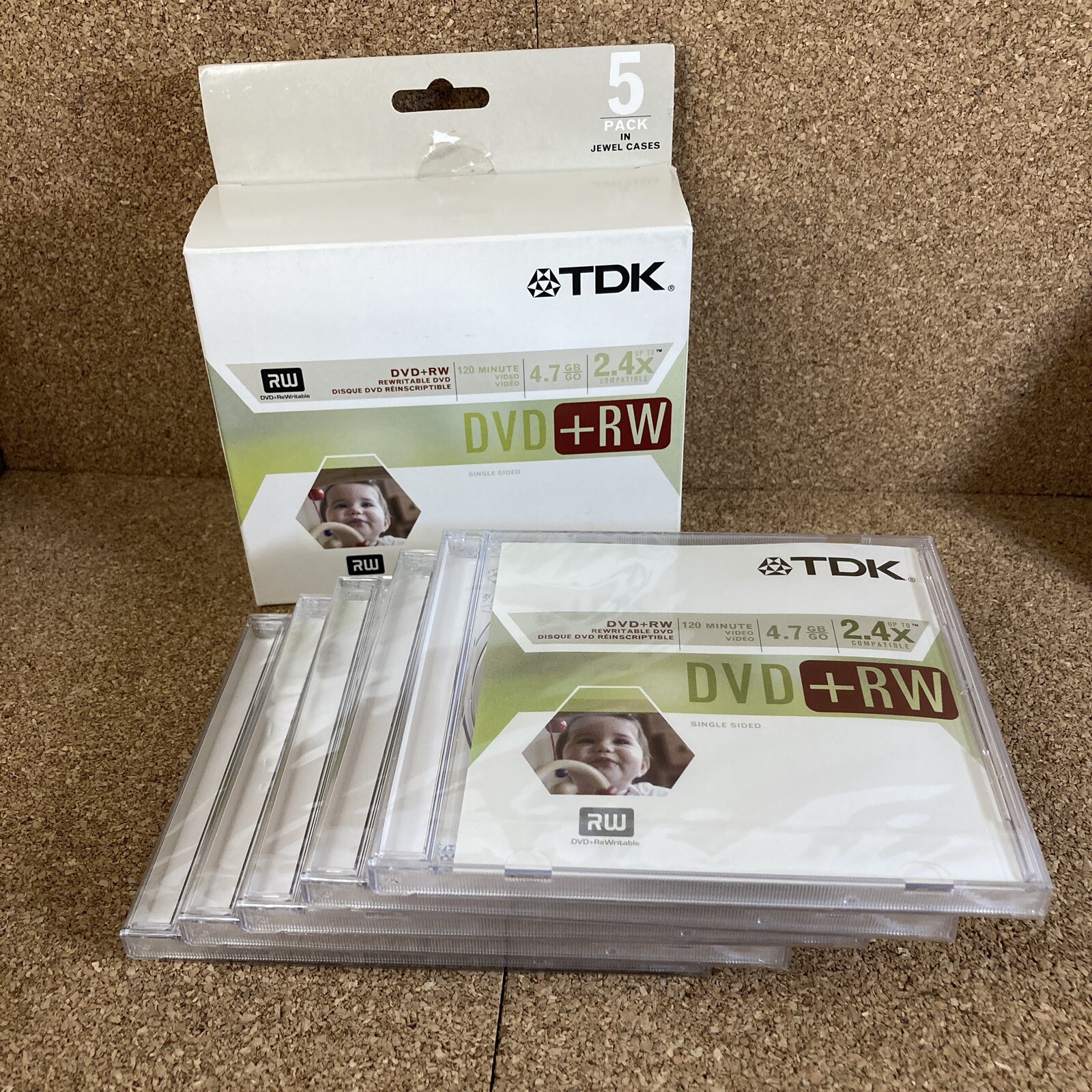 TDK DVD-RW Discs New, Sealed 5 pack.