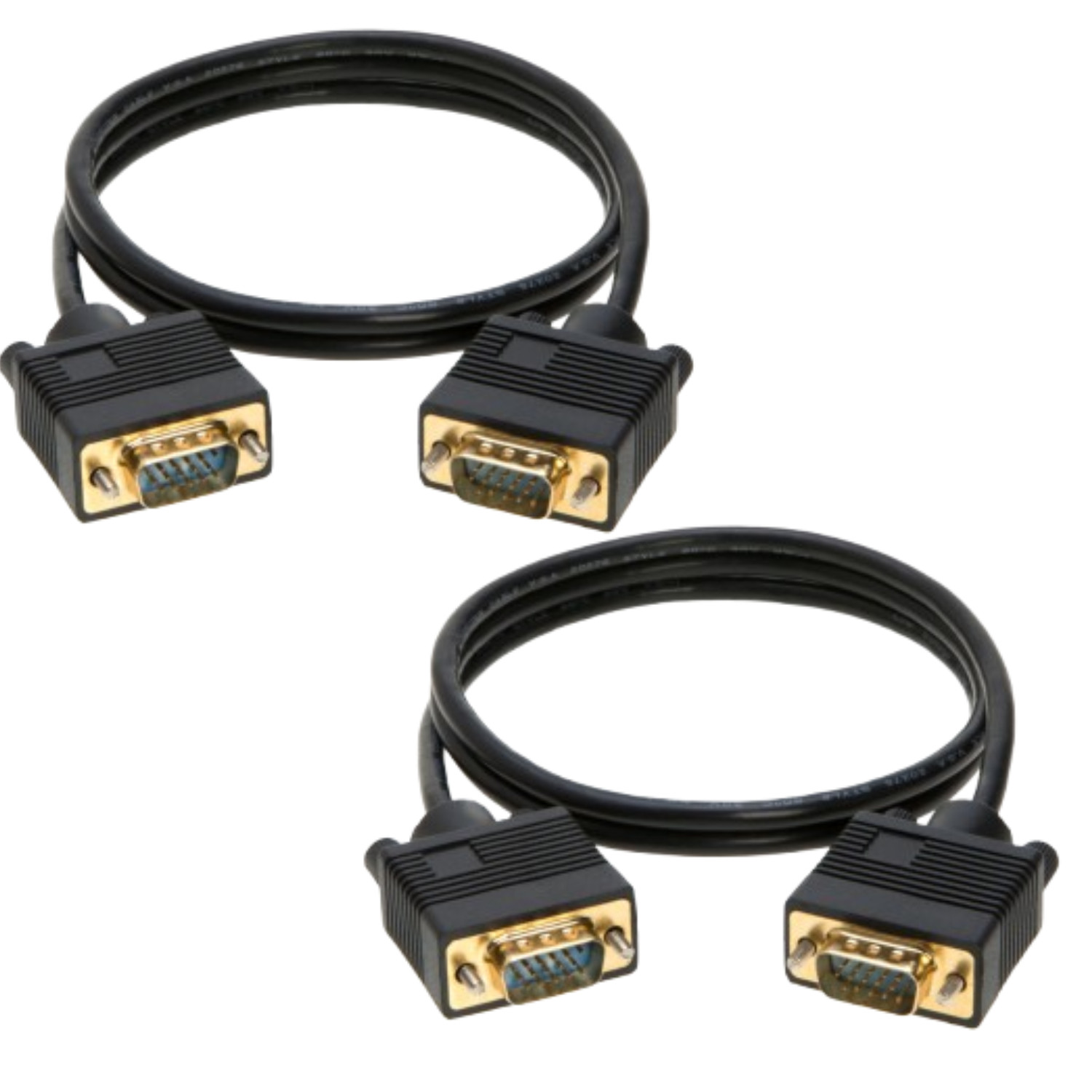 2 pcs 3ft SVGA VGA Cable Male to Male M/M Monitor Cord TV HDTV Full HD15 Laptop