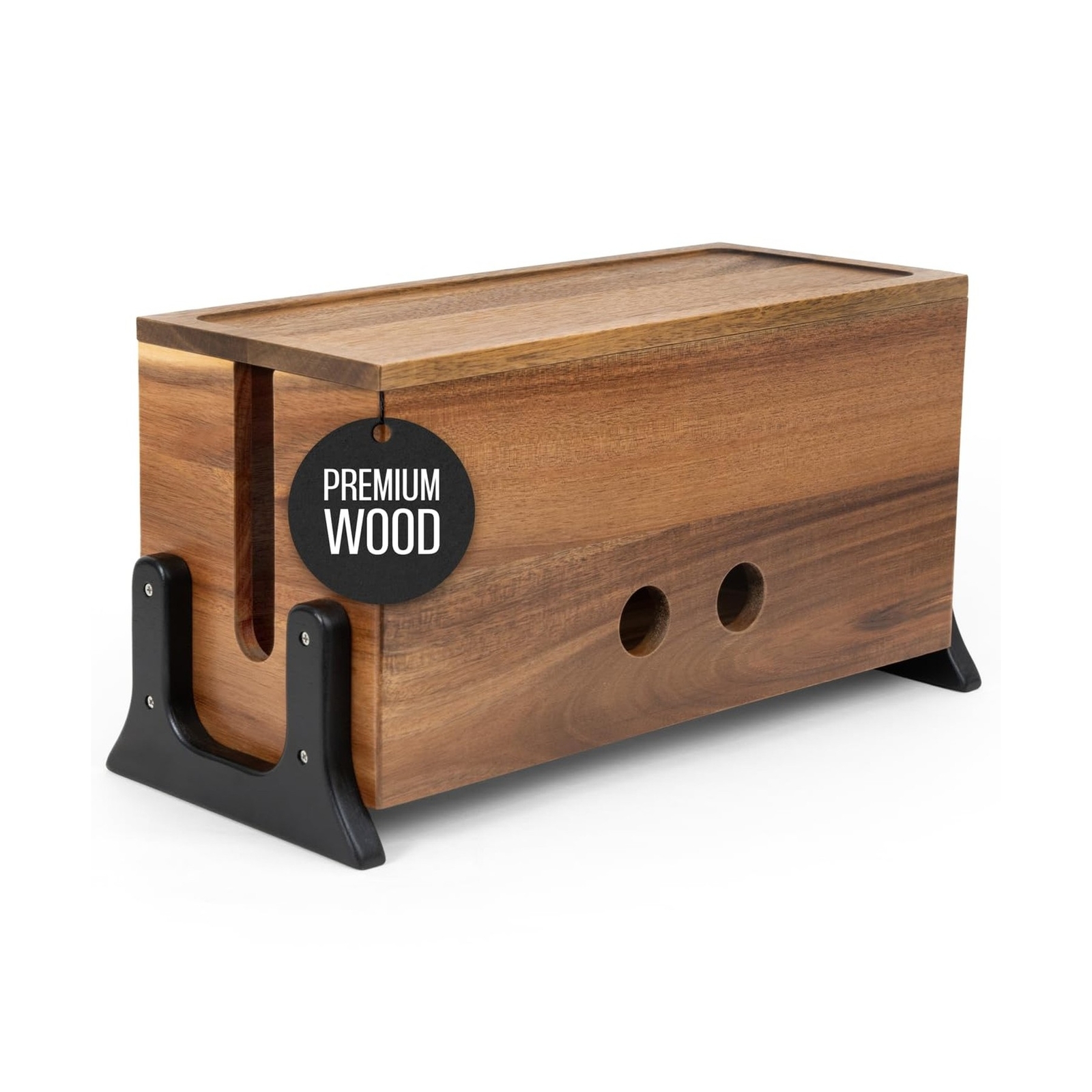 Extra Large Cable Management Box Wood Cord Organizer Box - Cable Box Organize...