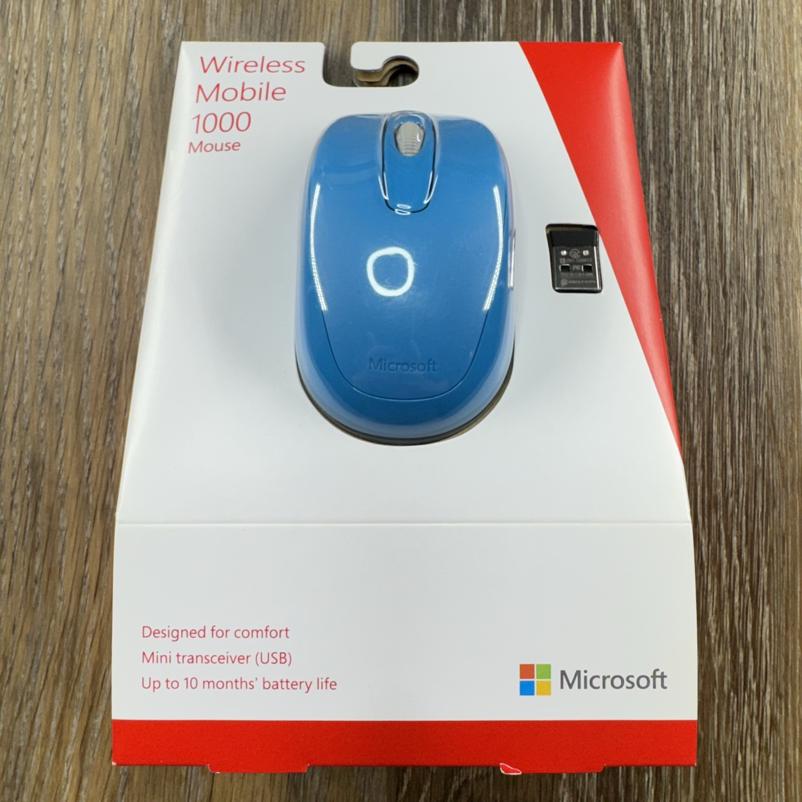 Microsoft Wireless Mobile Mouse 1000 Cyan Blue Windows & Mac New Sealed NIB 1452