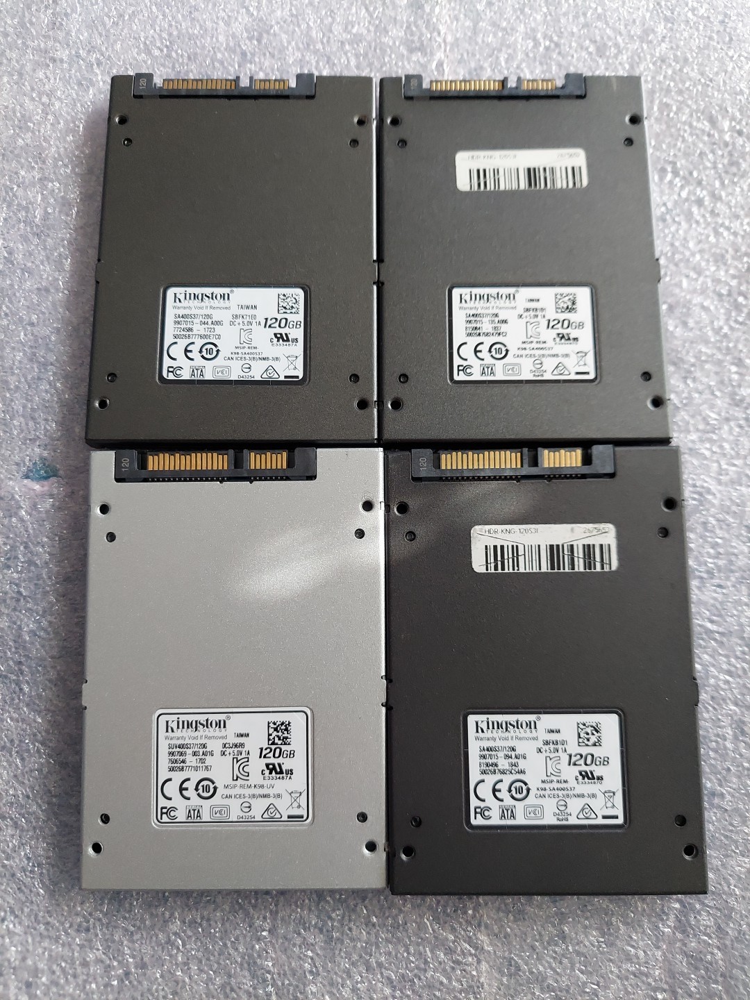 Bulk Lot Qty 4 Fully Tested GOOD Kingston 120GB 2.5 " SATA SSD Solid State Drive