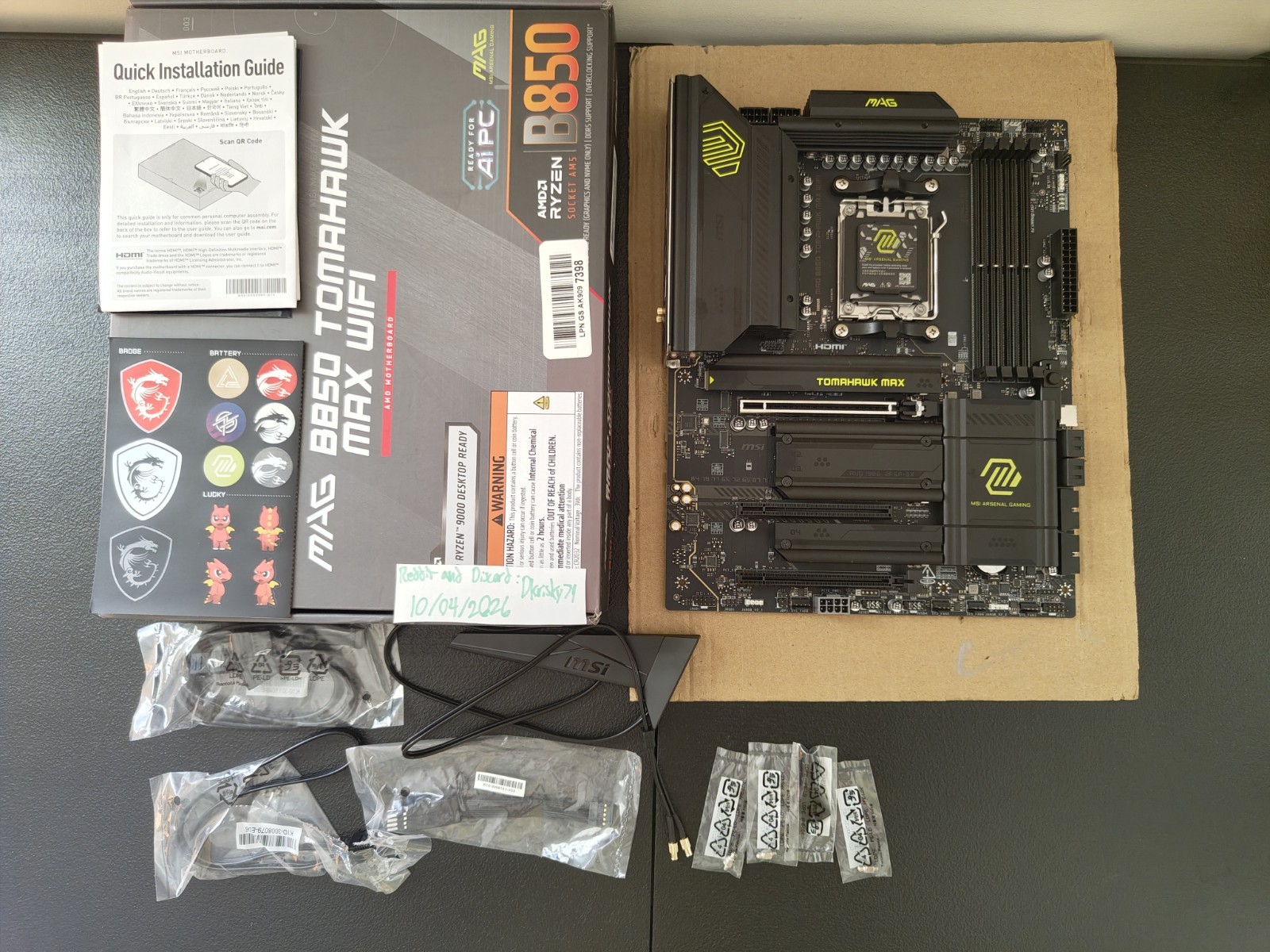 MSI MAG B850 Tomahawk MAX WiFi Motherboard, ATX, DDR5