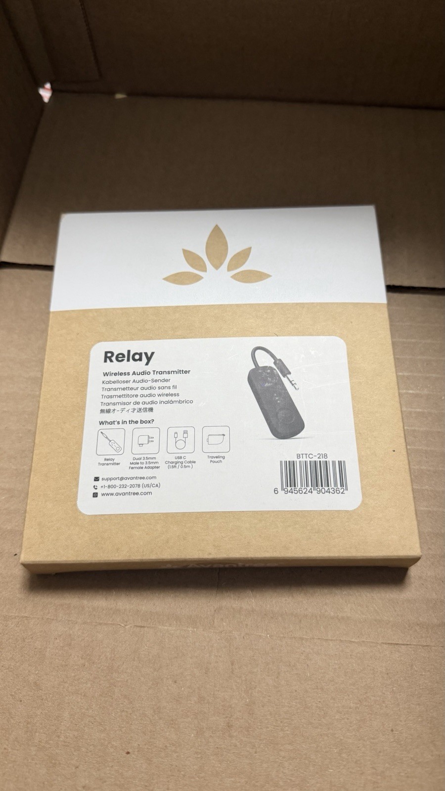Avantree Relay - Premium Airplane Bluetooth Adapter with Advanced Qualcomm