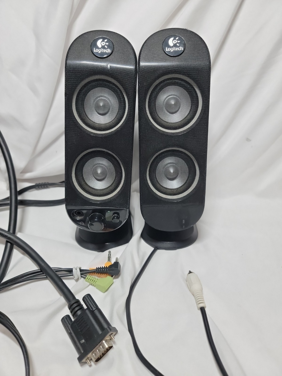 Logitech X-530 5.1 Computer Speakers -Front L/R Replacement W/Control USED