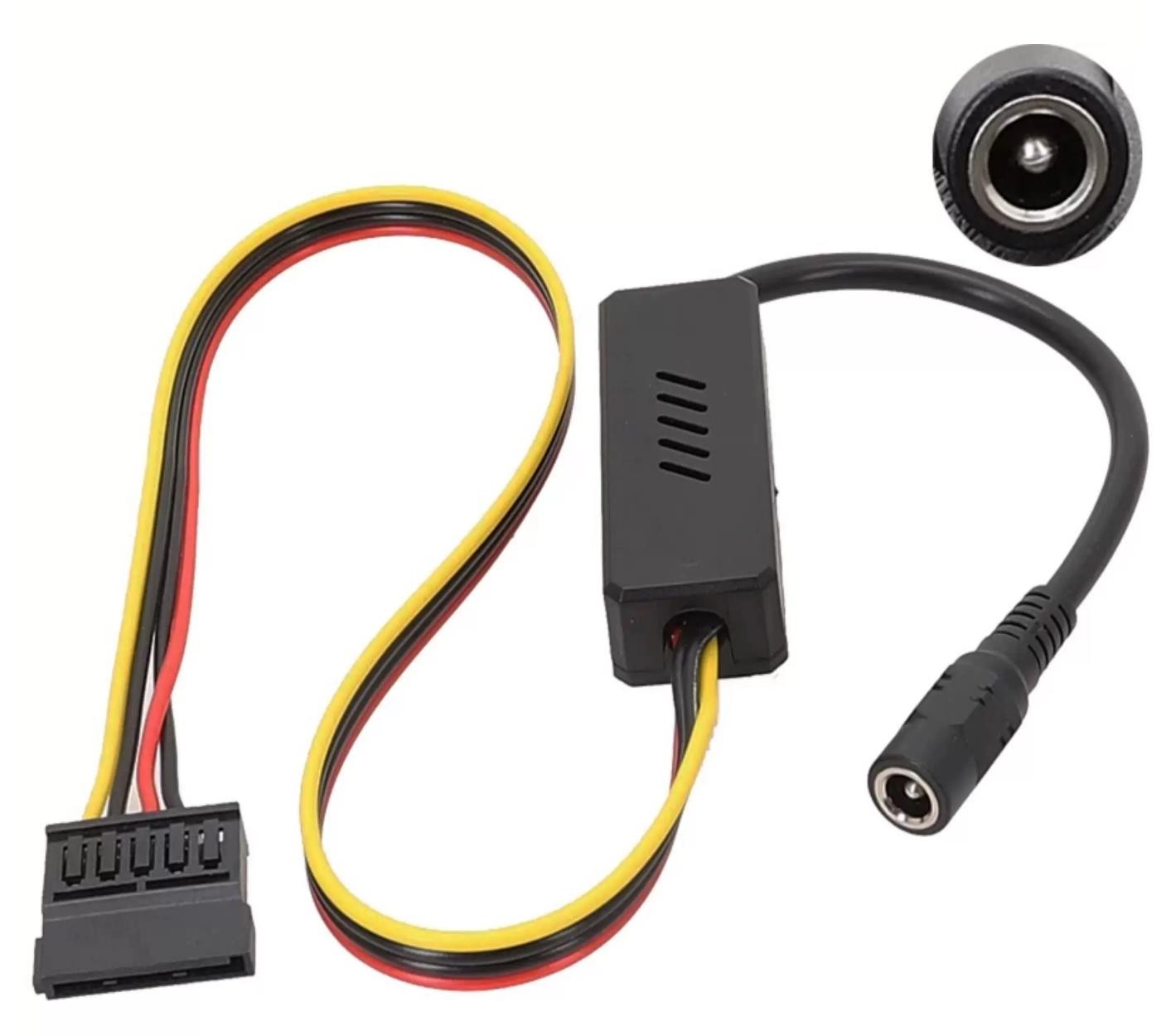 DC 5525 5521 to 15-pin SATA Hdd Power Supply 12V to 5V PCIE 1x2x3x4x Sata