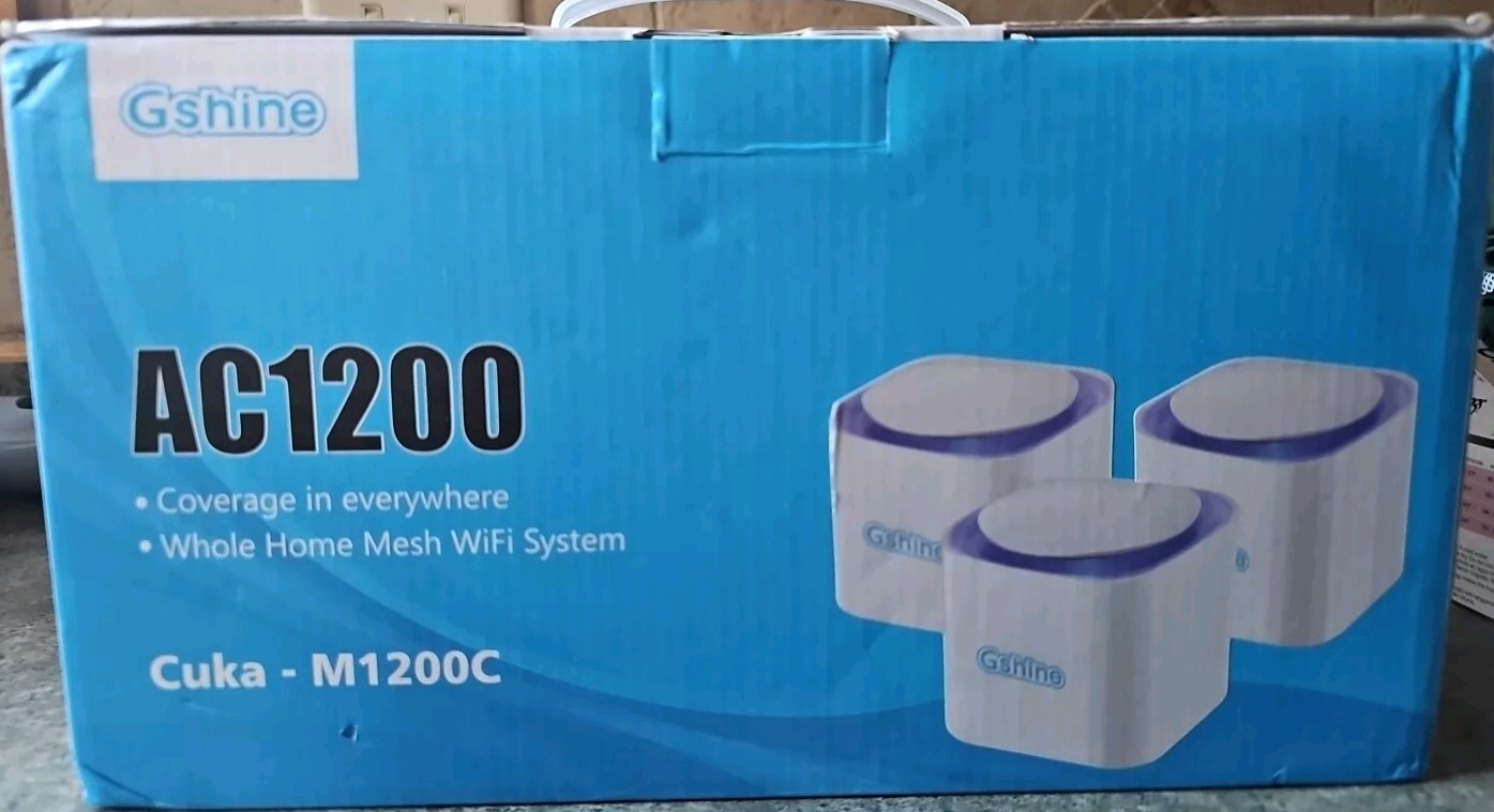 New Blue Shadow Cuka M1200C White AC1200 Wireless Whole Home Mesh Wi-Fi System