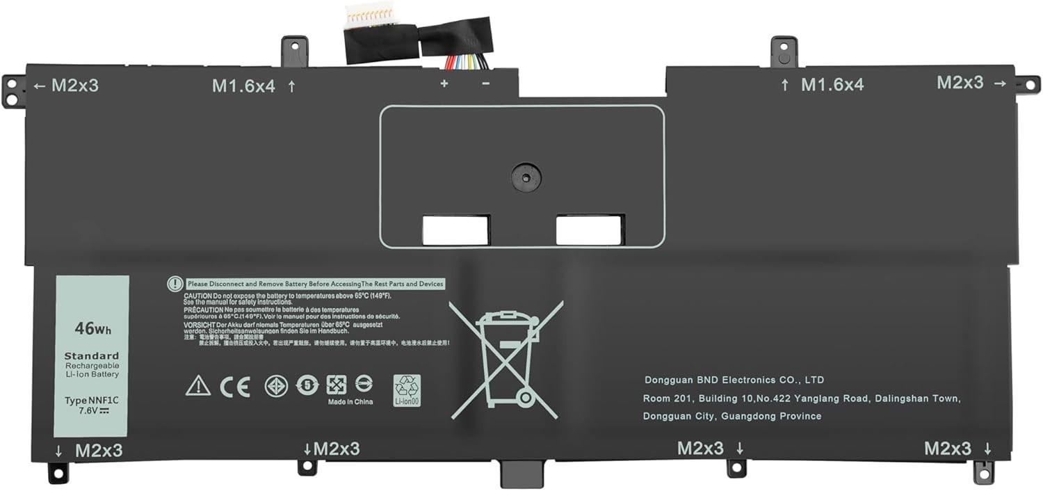 46WH NNF1C Laptop Battery for Dell XPS 13 2 in 1 9365 Series XPS 13 2 in 1 2017