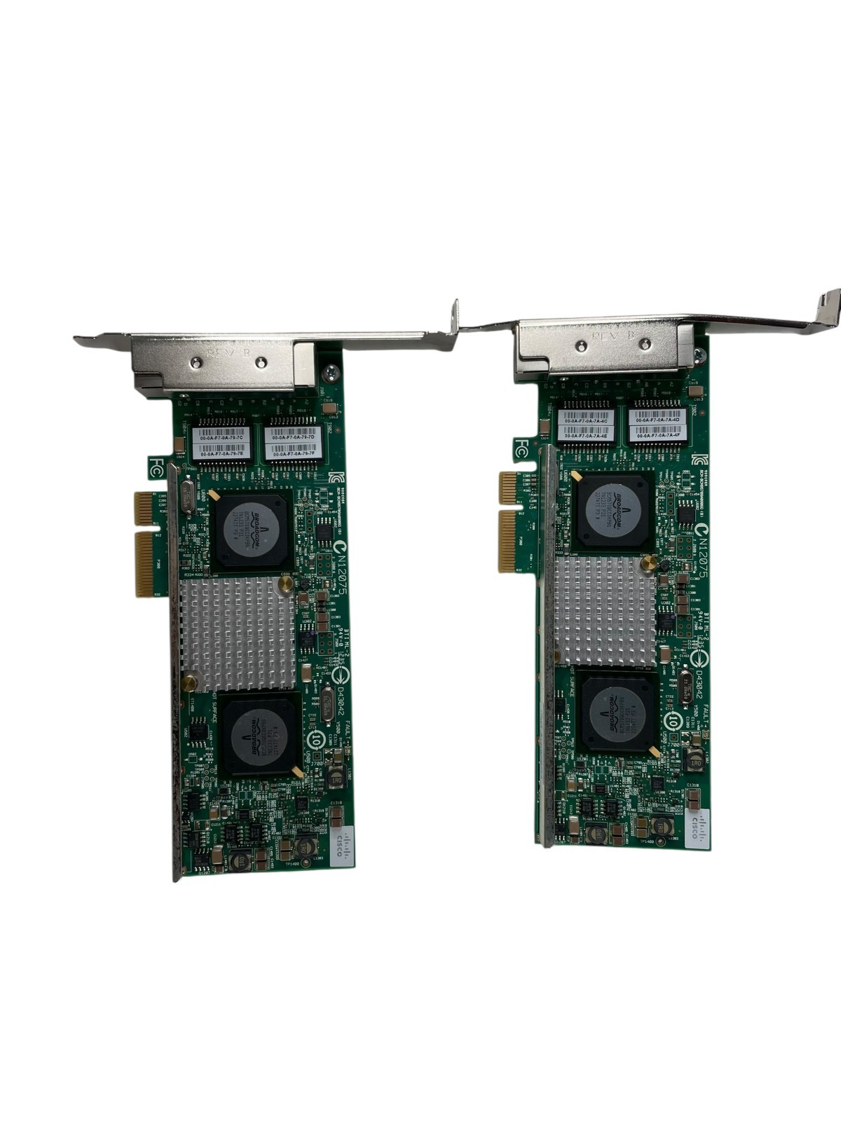 Lot of 2  Cisco Broadcom N2XX-ABPCI03-M3 V01 Quad Port Ethernet Interface Card