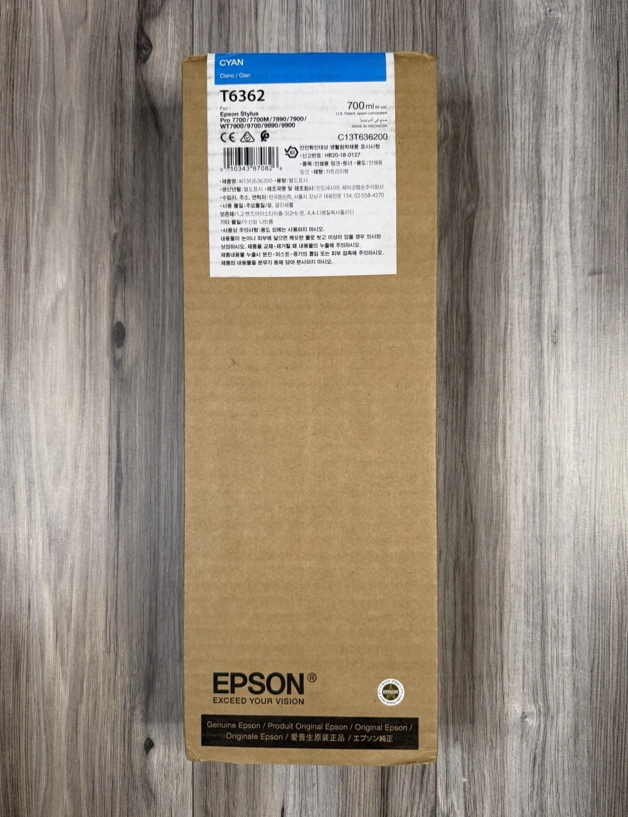 Epson T6362 Cyan Ink Cartridge 700ml Stylus Pro 7890 9890 WT7900 NEW Sealed 2026