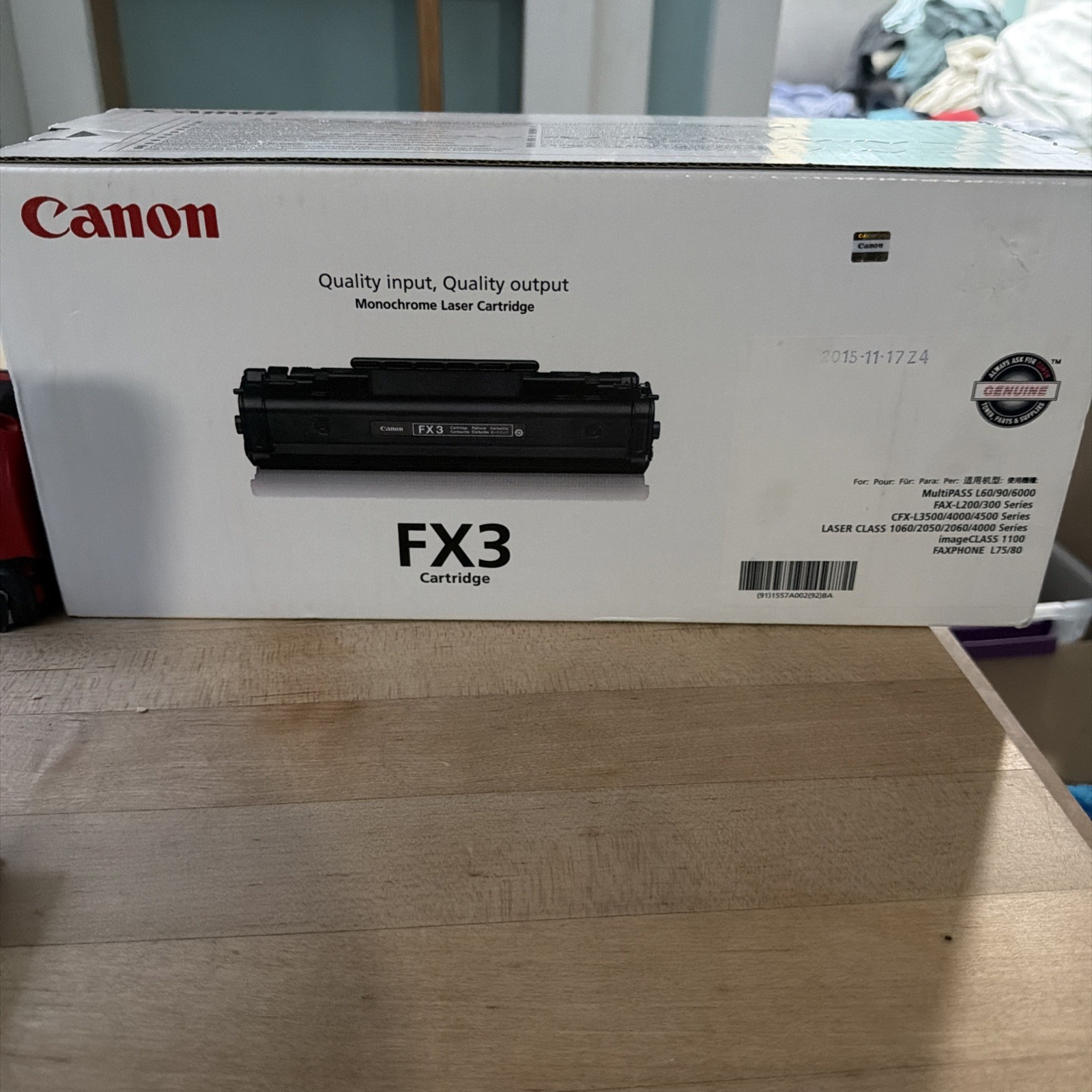 Genuine Canon FX3 Black Toner Cartridge 1557A002 BA New Faxphone