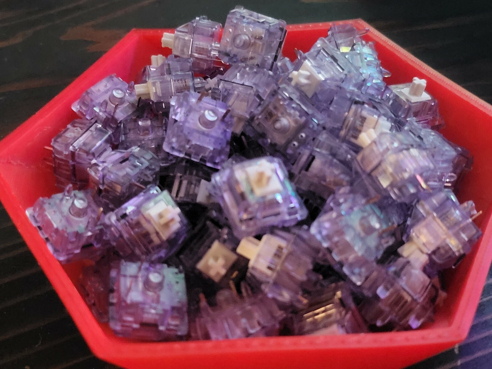 110x Lubed and Filmed Durock Lavender Linear Switches 