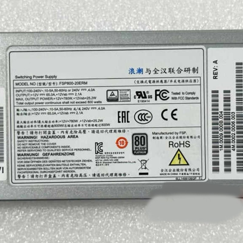 For INSPUR NF5460 M4 NF8480 M5 FSP800-20ERM 800W Server Power Supply