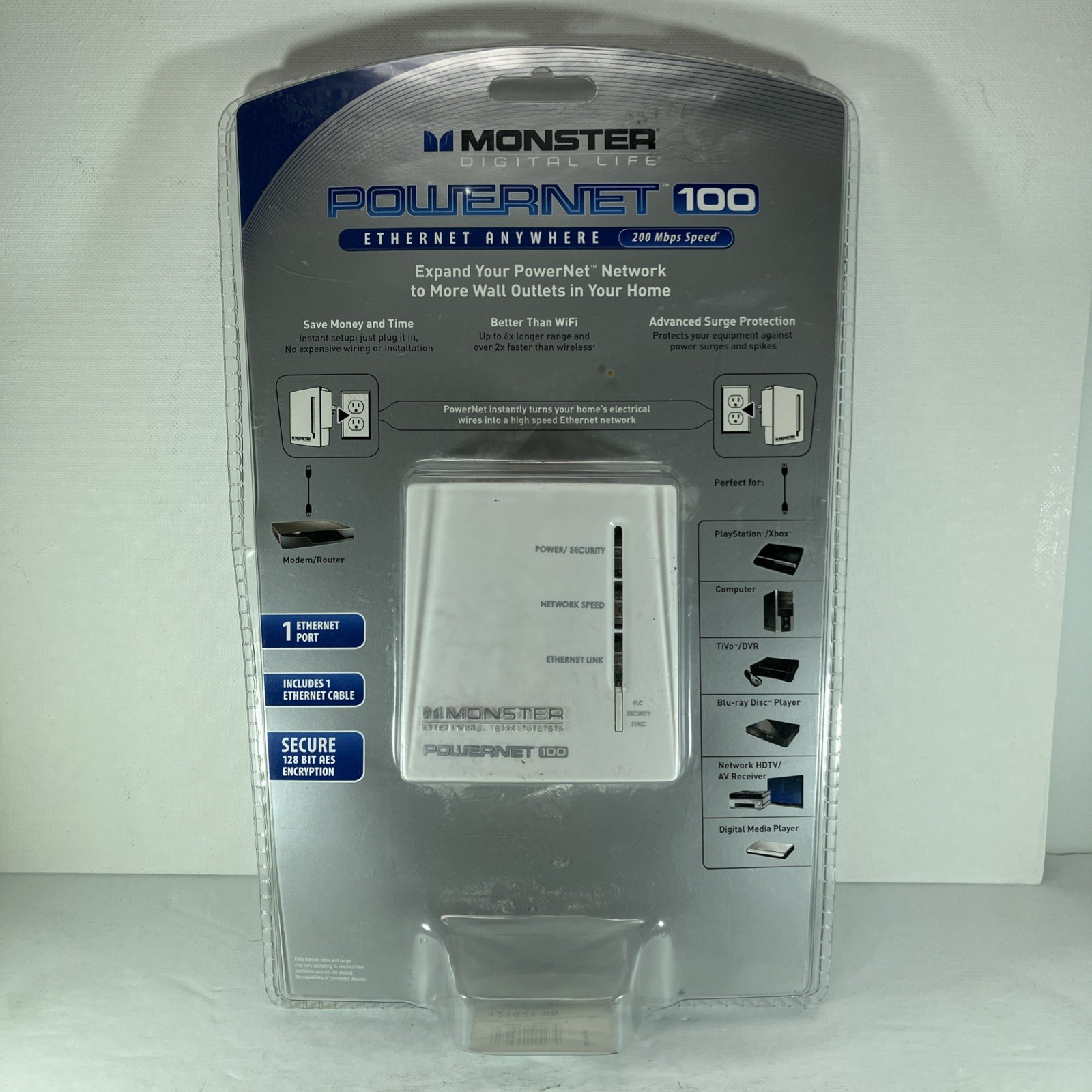Monster Powernet 100 Digital Express Network Expansion Adapter New Sealed