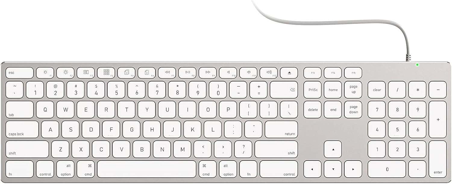Yivandi All-Aluminum Wired Keyboard for Apple Mac OS, Full Size USB Keyboard