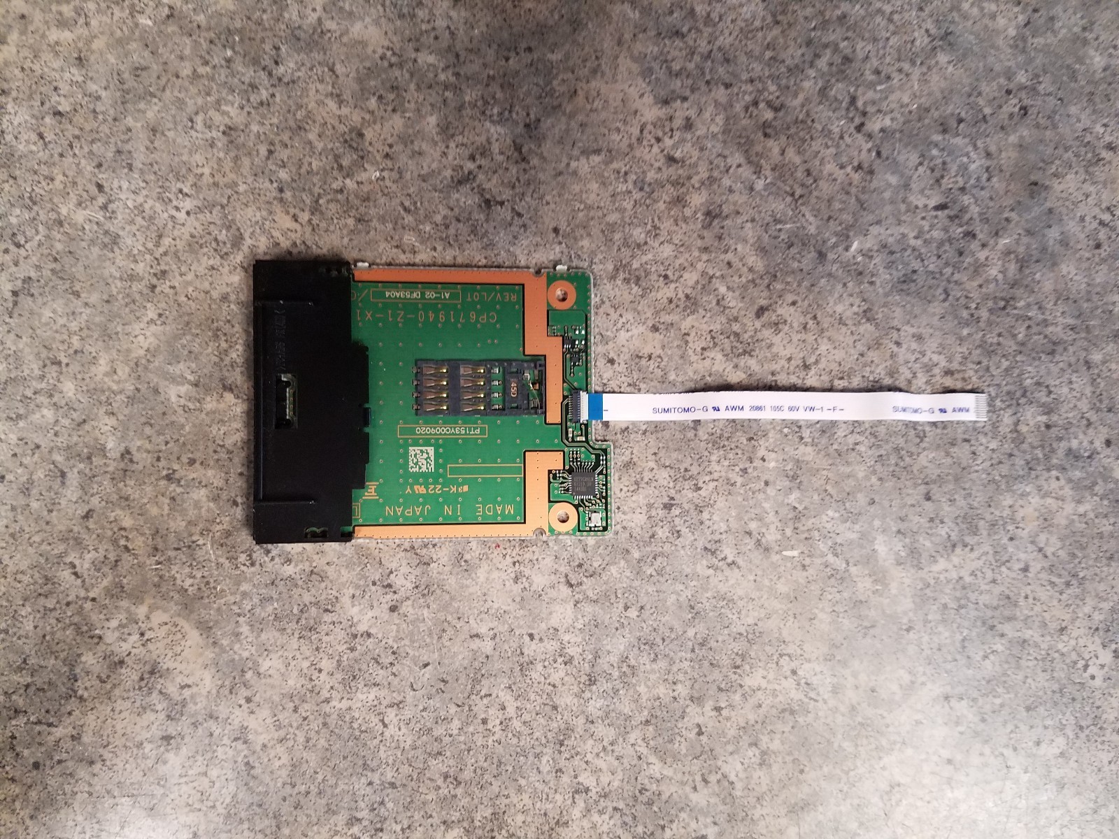 Fujitsu Lifebook T725 Smart Card Reader Board w/Cable CP671940-X1 CP671940-Z1