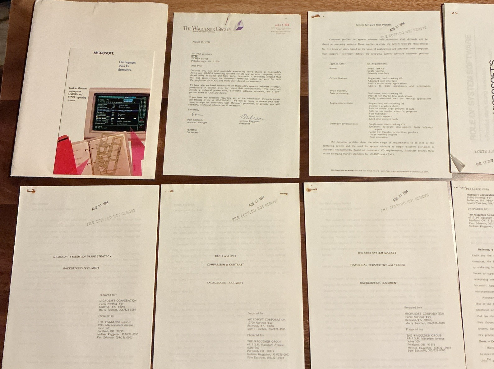 1984 Microsoft XENIX IBM MS-DOS UNIX Operating System Strategy Press Kit