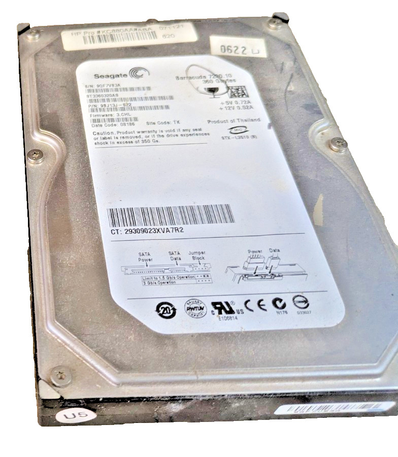Seagate Barracuda 7200 - 360GB 3.5” SATA Hard Drive tested and guaranteed.