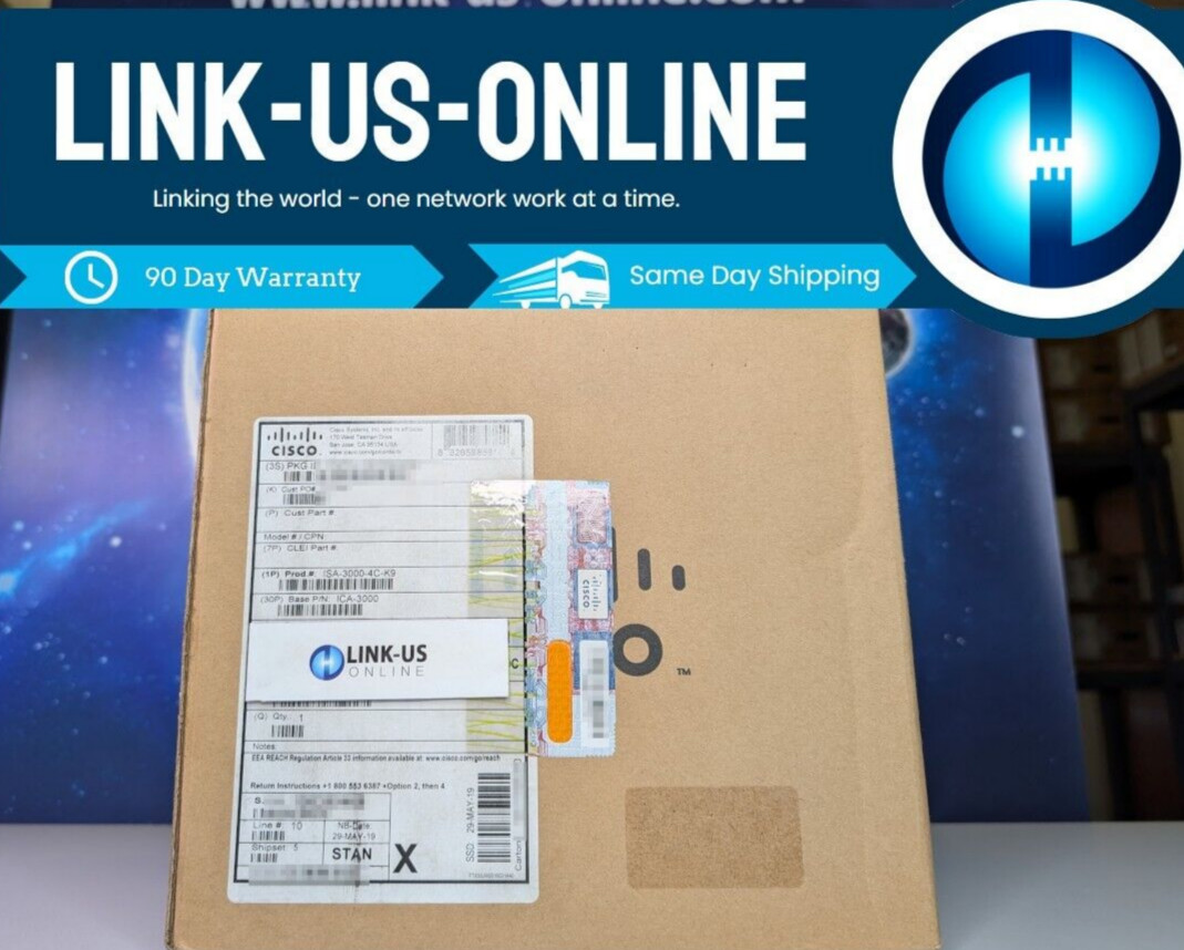 New Sealed Cisco ISA-3000-4C-K9 Industrial Security Firewall - Ships Today