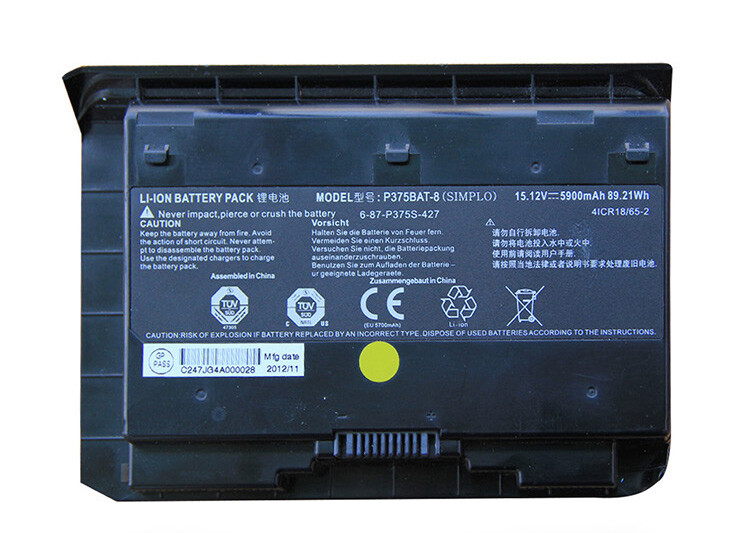 P375BAT-8 6-87-P375S-4272 Original Battery For CLEVO P377SM P375SM FORCE X911 