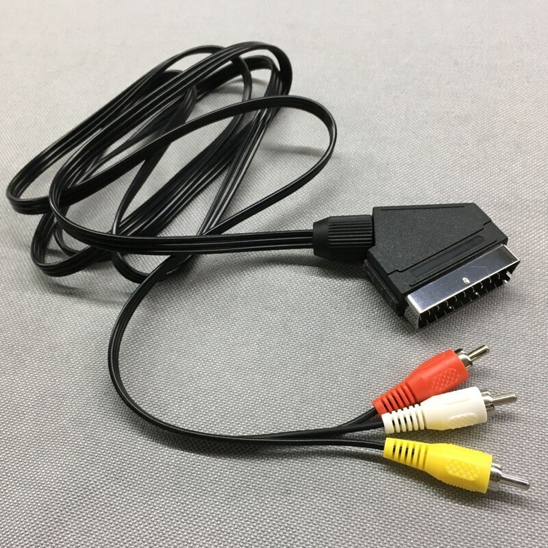 Scart to 3RCA Phono Male Cable Plug Composite AV Audio Video For TV/DVD 1.8m/6ft