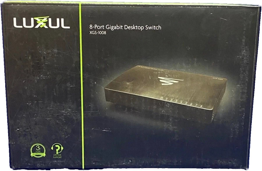 Luxul XGS-1008 8-Port Gigabit Desktop Ethernet Switch W/ AC  Adapter-FREE SHIP