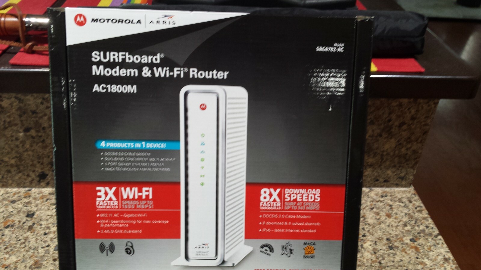 NEW Motorola ARRIS SBG6782-AC 1800M SURFboard DOCSIS 3.0 Modem & Wi-Fi Router