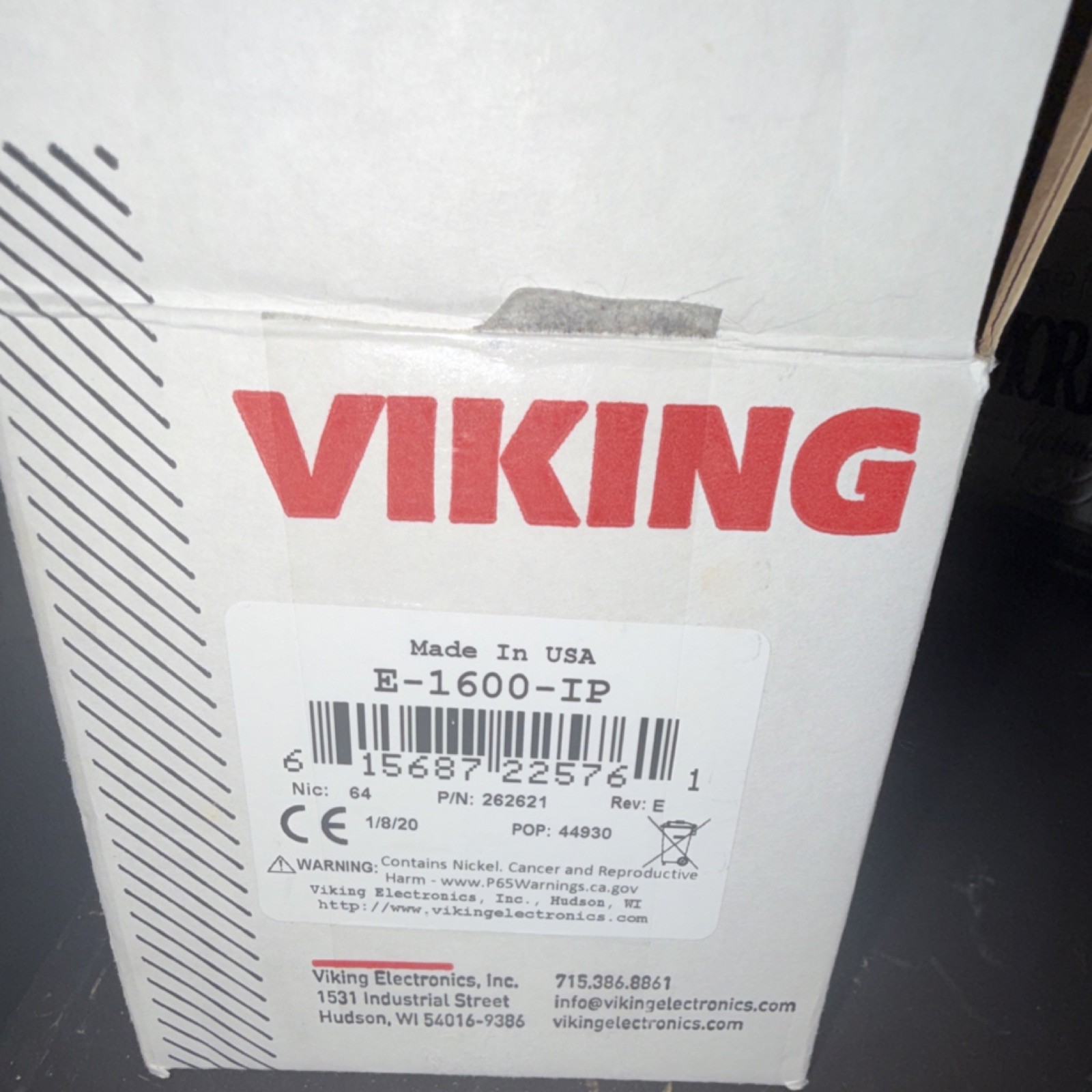 Viking Electronics E-1600-IP VoIP Handset Red Ethernet (RJ-45) New 2020