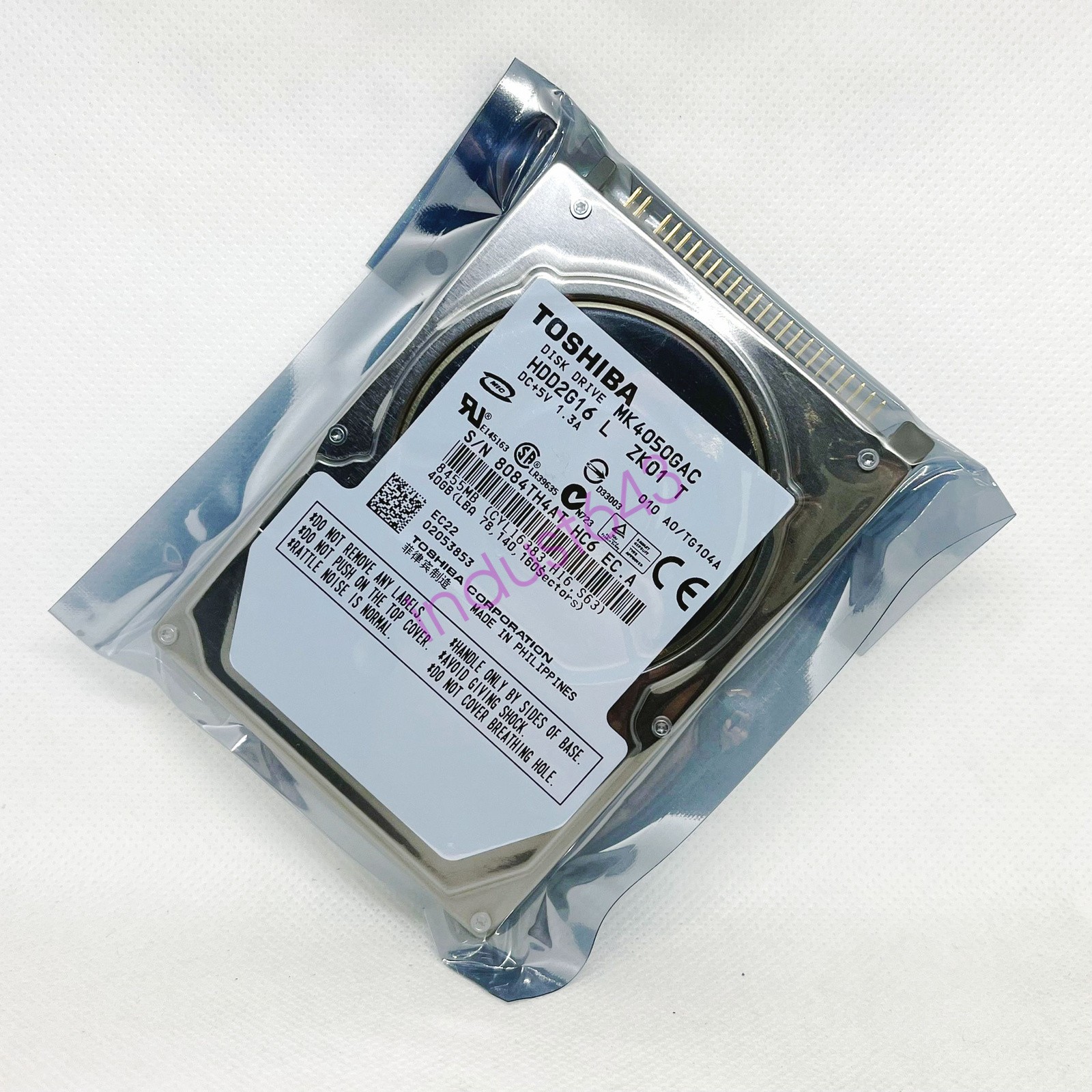 Toshiba 40GB built-in 2.5" MK4050GAC automotive temperature control hard drive