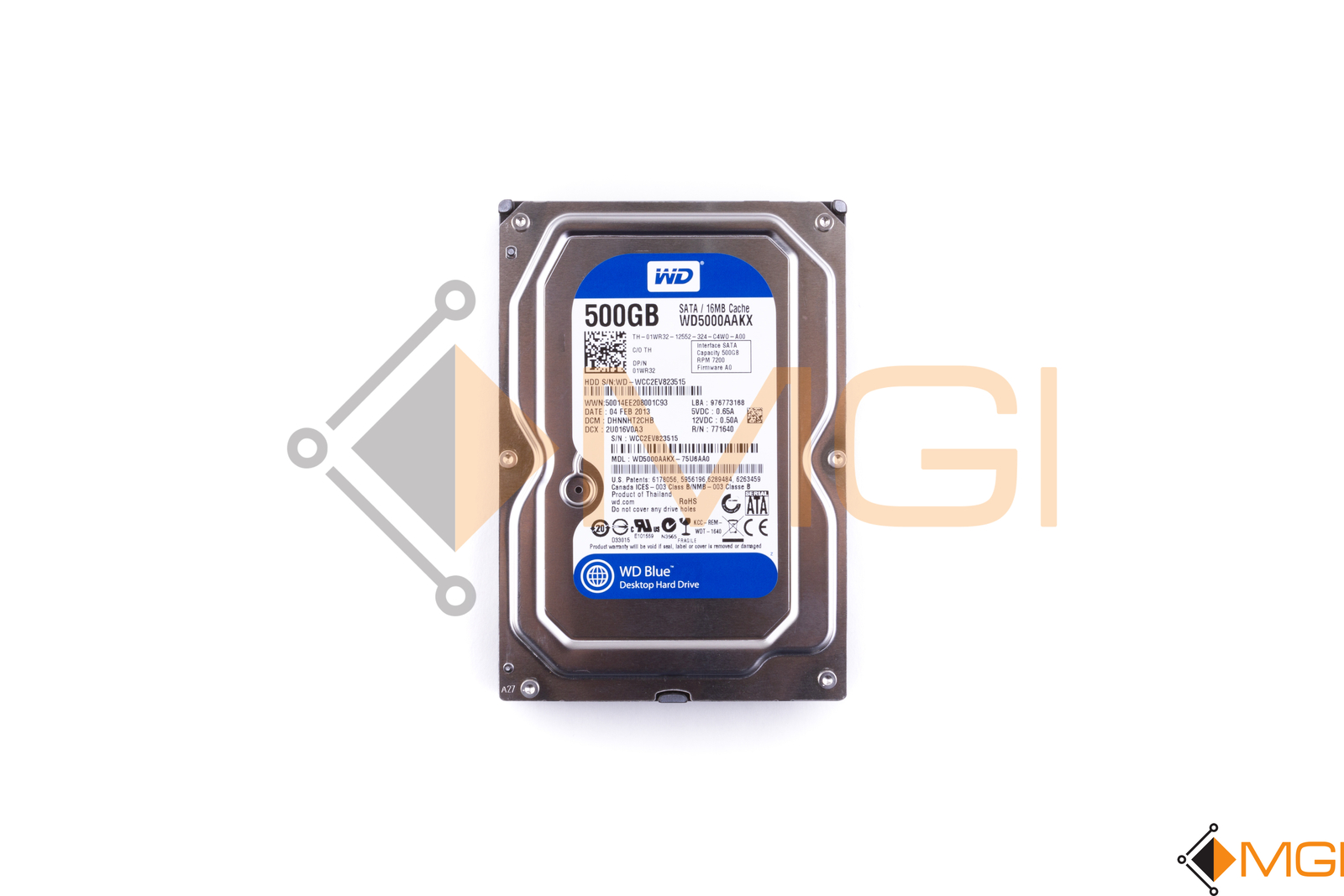 DELL 3.5" 500GB 7200 RPM SATA HDD NO TRAY // 1WR32 // 