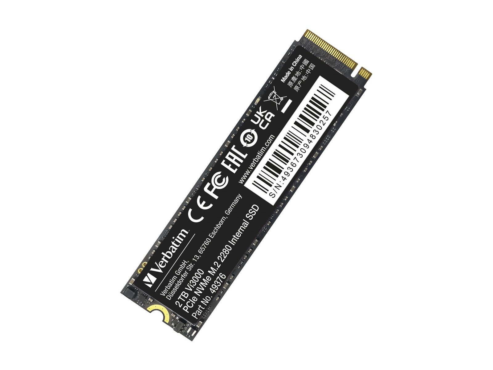 Verbatim Vi3000 SSD High Endurance 2 TB internal M.2 2280 PCIe 49376-483